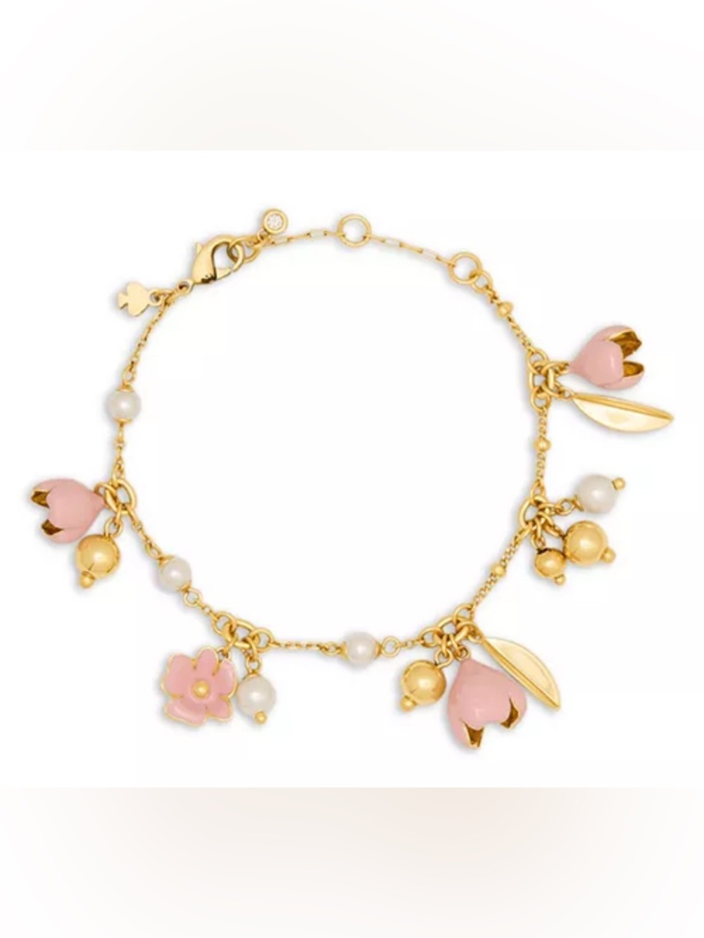 Kate Spade Cubic Zirconia & Glass Golden Bloom Bracelet, NWT